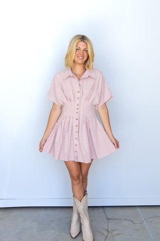 The Rose Gingham Mini Dress - Ardire Collection