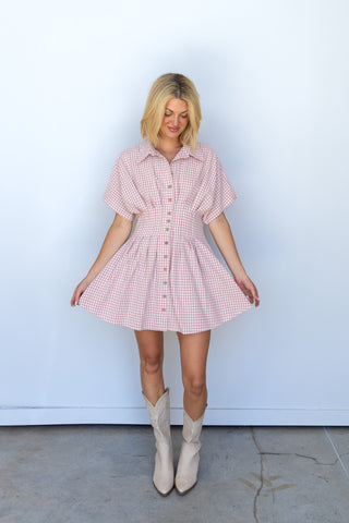 The Rose Gingham Mini Dress - Ardire Collection