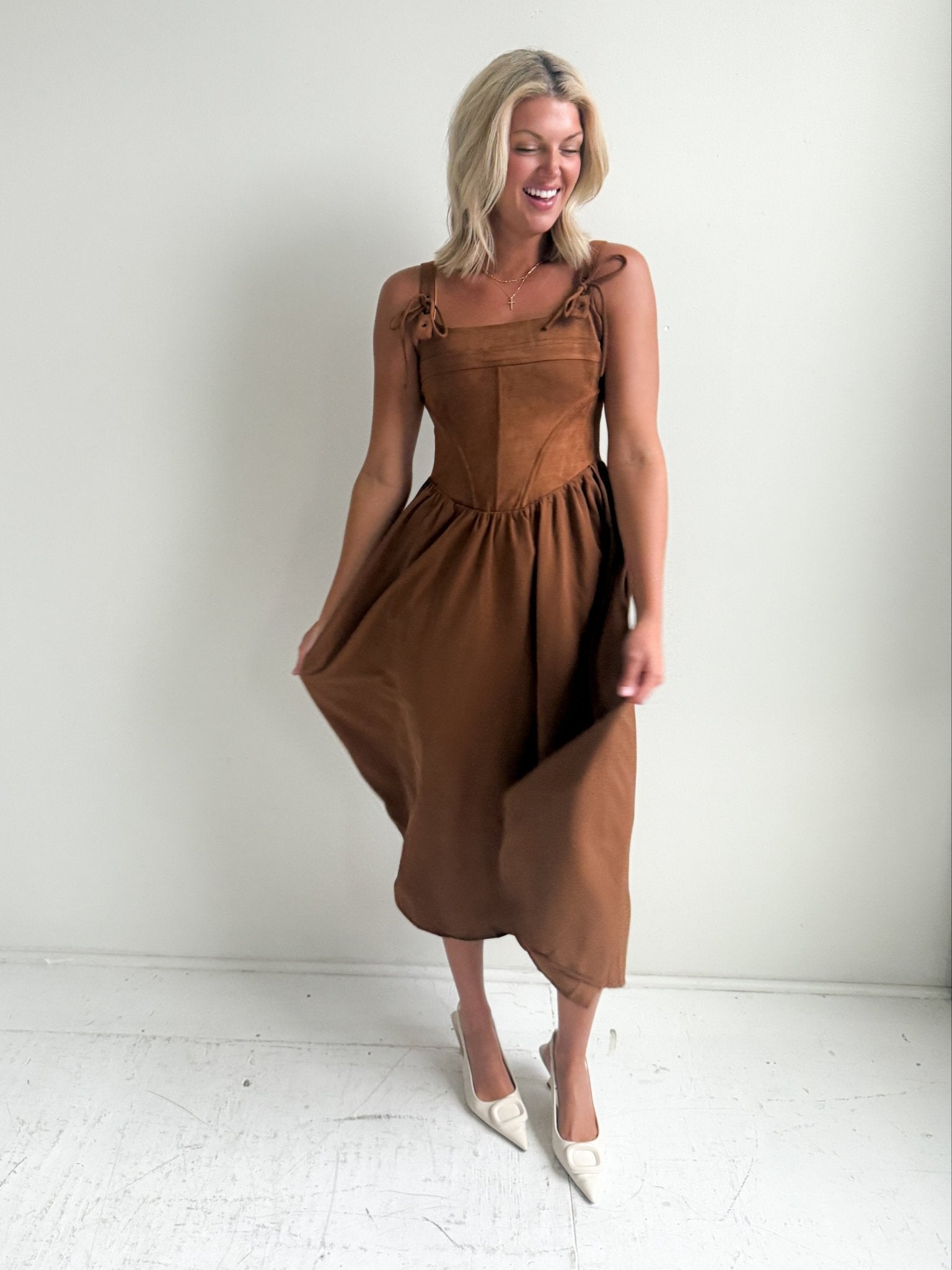 The Sable Suede Midi Dress M The Sable Suede Midi Dress M
