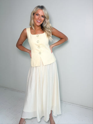 The Soleil Buttoned Midi Dress - Ardire Collection