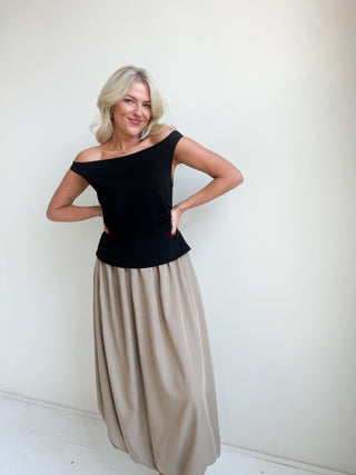 The Solene Off - Shoulder Midi Dress - Ardire Collection