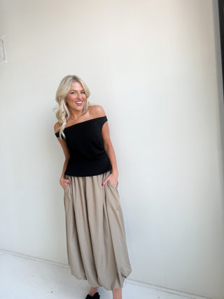 The Solene Off - Shoulder Midi Dress - Ardire Collection