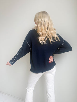 The Stitched Edge V - Neck Knit - Ardire Collection