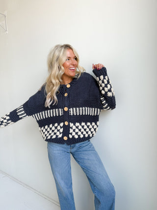 The Sutton Check Knit Cardigan - Ardire Collection