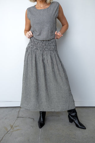 The Wendi Gingham Linen Top - Ardire Collection