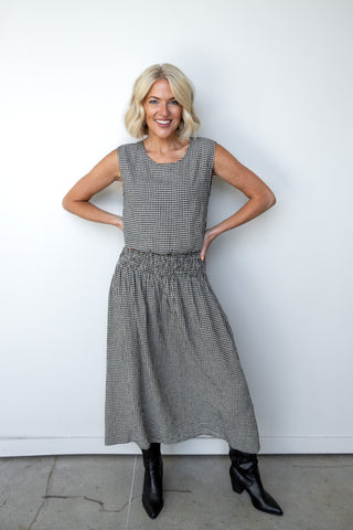The Wendi Gingham Linen Top - Ardire Collection