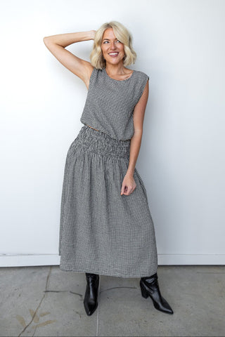 The Wendi Gingham Linen Top - Ardire Collection