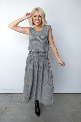 The Wendi Linen Gingham Maxi Skirt - Ardire Collection