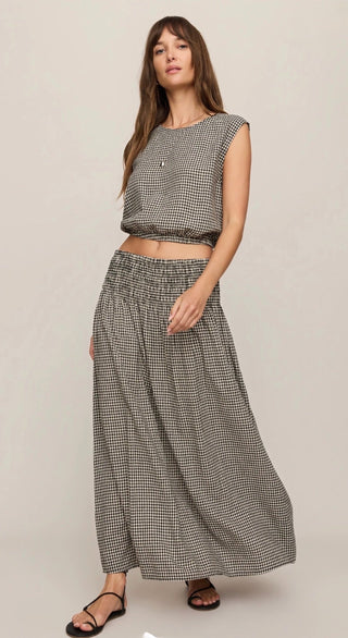 The Wendi Linen Gingham Maxi Skirt - Ardire Collection