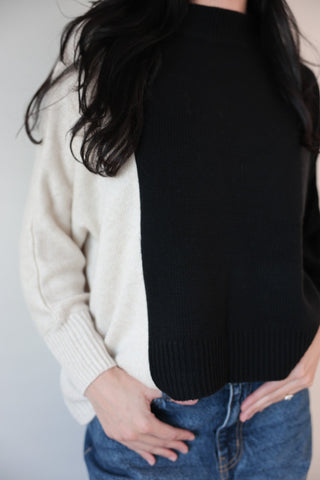 Two - Tone Contrast Sweater - Final Sale - Ardire Collection