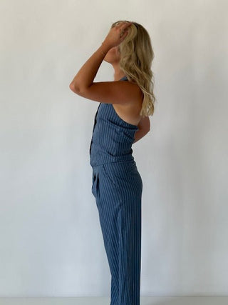 Wide - Leg Pinstripe Trousers - Final Sale - Ardire Collection