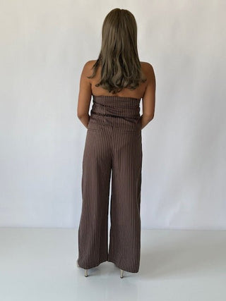 Wide - Leg Pinstripe Trousers - Final Sale - Ardire Collection
