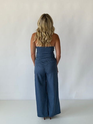 Wide - Leg Pinstripe Trousers - Final Sale - Ardire Collection