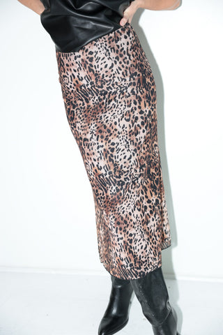 Wild Side Leopard Print Midi Skirt - Final Sale - Ardire Collection